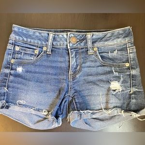 American Eagle supper stretch jean shorts size 0